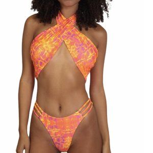 Berry beach lava wrap around bikini top and bottom